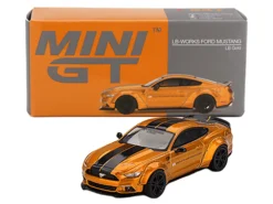 Ford Mustang "LB-Works" LB Gold Metallic With Black Stripes Limited Edition 1/64 Diecast Model Car By Mini GT -SOLIDO Shop MGT00847 4 89606.1749760780.1280.1280