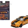 Ford Mustang "LB-Works" LB Gold Metallic With Black Stripes Limited Edition 1/64 Diecast Model Car By Mini GT