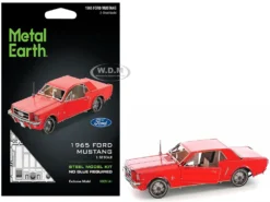 Model Kit 1965 Ford Mustang Red (Moderate Difficulty) Steel Model By Metal Earth