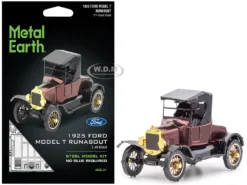Model Kit 1925 Ford Model T Runabout Dark Red And Black (Moderate Difficulty) Steel Model By Metal Earth