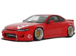 2014 Nissan Silvia (S15) RHD (Right Hand Drive) "Rocket Bunny" Red With Graphics Limited Edition To 2000 Pieces Worldwide 1/18 Model Car By Otto Mobile