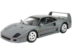 Ferrari F40 Sultan Of Brunei Gun Metal Gray With Red Stripes With DISPLAY CASE Limited Edition To 200 Pieces Worldwide 1/18 Model Car By BBR