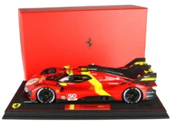 Ferrari 499P Hypercar #50 "2022 Launch Edition" Red With DISPLAY CASE Limited Edition To 599 Pieces Worldwide 1/18 Model Car By BBR