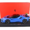 Ferrari SF90 XX Stradale France Blue With Black Top With DISPLAY CASE Limited Edition To 50 Pieces Worldwide 1/18 Model Car By BBR