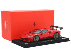 2023 Ferrari 296 Challenge Rosso Corsa Red With Display Case Limited Edition To 36 Pieces Worldwide 1/18 Model Car By BBR