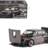 Skyline GT-R V8 Drift "Hakosuka" RHD (Right Hand Drive) Dark Chrome 1/64 Diecast Model Car By Pop Race