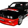 1990 BMW E30 M3 Black And Red With Graphics "ADVAN Drift Team" "Competition" Series 1/18 Diecast Model Car By Solido