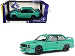 1990 BMW E30 M3 Custom "Drift Missile" Tiffany Blue 1/18 Diecast Model Car By Solido