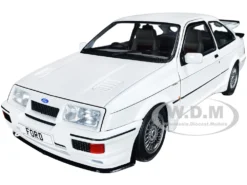 1987 Ford Sierra RS500 RHD (Right Hand Drive) White With Black Stripes 1/18 Diecast Model Car By Solido