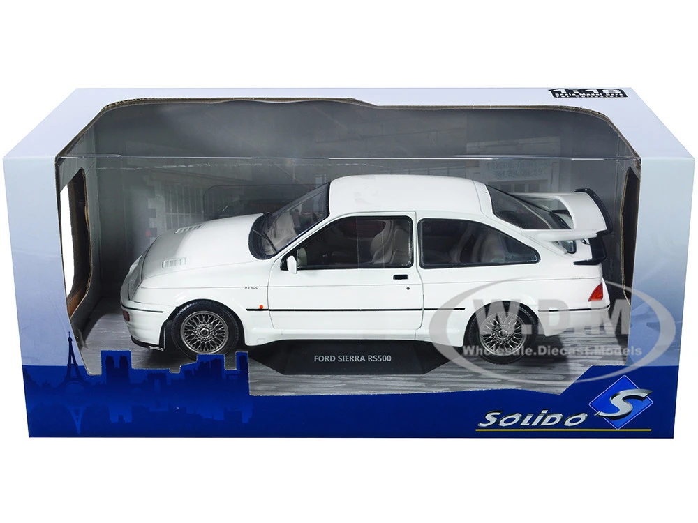 1987 Ford Sierra RS500 RHD (Right Hand Drive) White With Black Stripes 1/18 Diecast Model Car By Solido 6 1987 Ford Sierra RS500 RHD (Right Hand Drive) White With Black Stripes 1/18 Diecast Model Car By Solido - Image 6