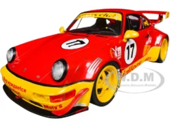 2016 RWB Bodykit #17 "Maty’s Idlers" Red And Yellow With Graphics 1/18 Diecast Model Car By Solido