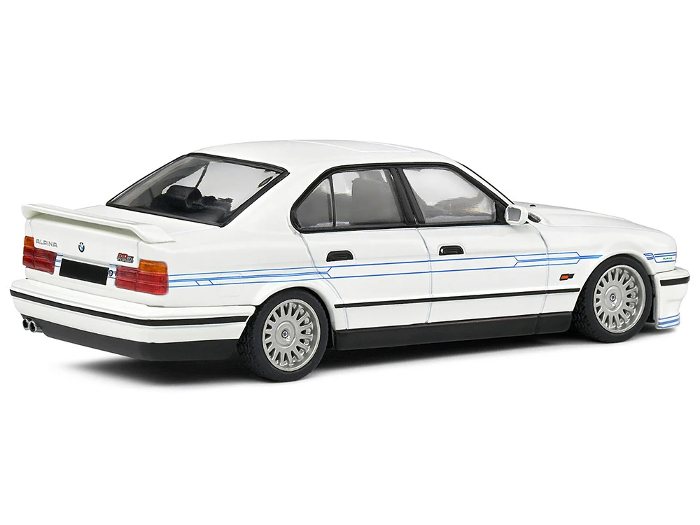 1994 BMW E34 Alpina B10 BiTurbo White With Blue Stripes 1/43 Diecast Model Car By Solido 3 1994 BMW E34 Alpina B10 BiTurbo White With Blue Stripes 1/43 Diecast Model Car By Solido - Image 3