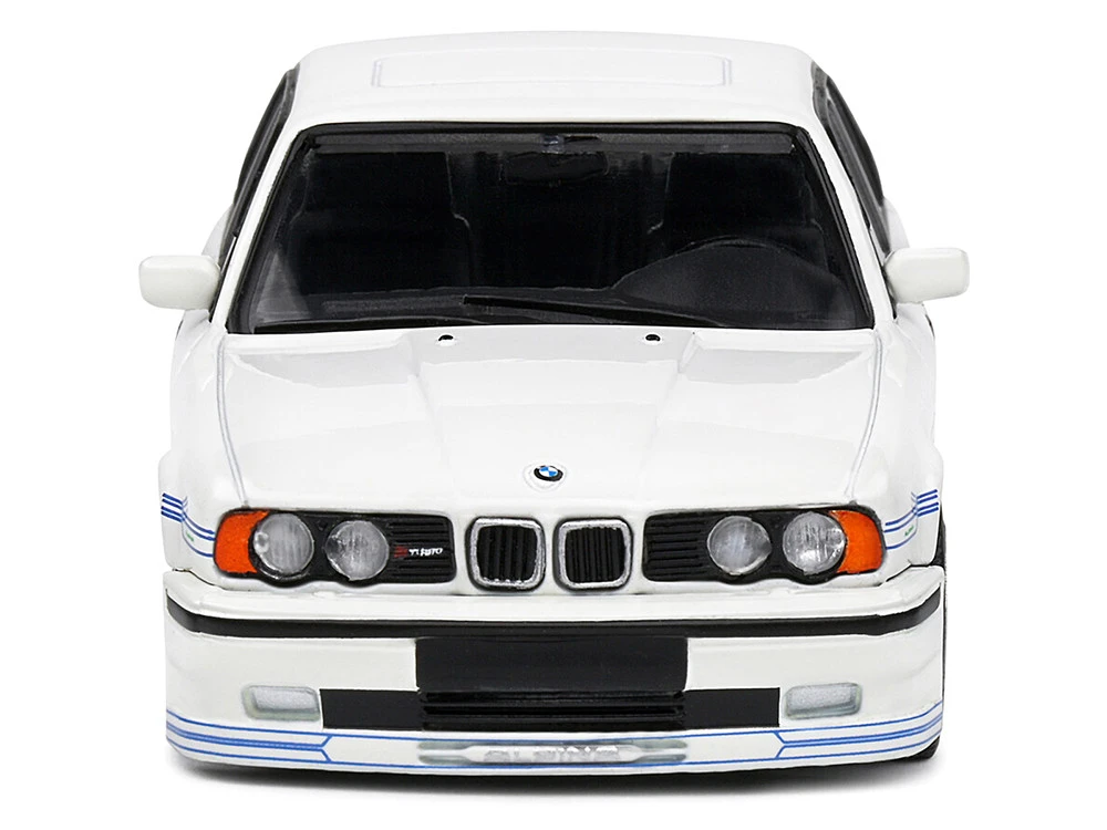 1994 BMW E34 Alpina B10 BiTurbo White With Blue Stripes 1/43 Diecast Model Car By Solido 4 1994 BMW E34 Alpina B10 BiTurbo White With Blue Stripes 1/43 Diecast Model Car By Solido - Image 4