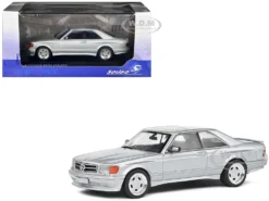 1990 Mercedes-Benz 560 SEC AMG WideBody Silver Metallic 1/43 Diecast Model Car By Solido