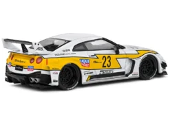 2019 Nissan GTR35 "LBWK Silhouette" RHD (Right Hand Drive) #23 White With Yellow Graphics 1/43 Diecast Model Car By Solido -SOLIDO Shop S4311208 3 05167.1734555914.1280.1280