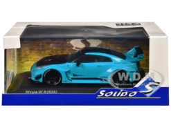2019 Nissan GT-R (R35) LB-Silhouette Works RHD (Right Hand Drive) Miami Blue With Black Hood And Top 1/43 Diecast Model Car By Solido -SOLIDO Shop S4311209 BOX 64099.1749663899.1280.1280