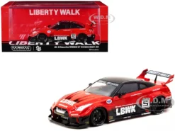 Nissan 35GT-RR LB-Silhouette WORKS GT RHD (Right Hand Drive) #5 "Liberty Walk" Red And Black "Hobby43" Series 1/43 Diecast Model Car By Tarmac Works