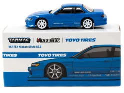 Nissan Silvia (S13) Vertex RHD (Right Hand Drive) Blue Metallic "Toyo Tires" "Global64" Series 1/64 Diecast Model By Tarmac Works -SOLIDO Shop T64G 025 BL 3 50438.1724446768.1280.1280