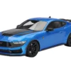 2024 Ford Mustang Dark Horse Grabber Blue Metallic With Black Hood Stripes 1/18 Model Car By Top Speed