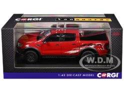 Ford Ranger Raptor X SE Pickup Truck RHD (Right Hand Drive) True Red With Graphics "Vanguards" Series 1/43 Diecast Model Car By Corgi -SOLIDO Shop VA15204 BOX 18600.1745608733.1280.1280