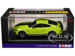 Ford Mustang Mk6 Mach 1 RHD (Right Hand Drive) Grabber Yellow With Black Stripes "Vanguards" Series 1/43 Diecast Model Car By Corgi -SOLIDO Shop VA15504 BOX 15390.1745608762.1280.1280