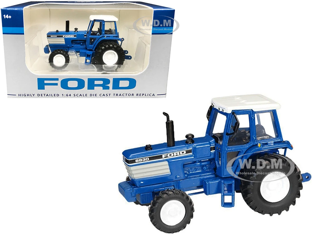Ford 8830 Tractor With Gray Grille Blue With White Top 1/64 Diecast Model By SpecCast 1 Ford 8830 Tractor With Gray Grille Blue With White Top 1/64 Diecast Model By SpecCast