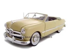 1949 Ford Convertible Convertible Creamy Yellow 1/24 Diecast Model Car By Unique Replicas